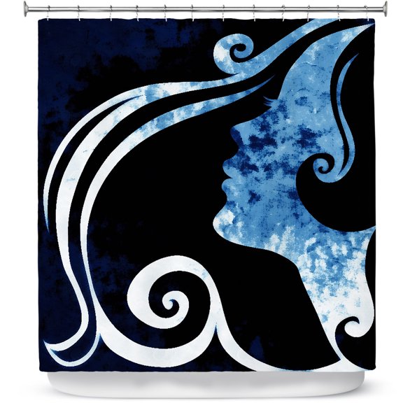 Shower Curtains 70" x 84" from DiaNoche Designs by Angelina Vick - Wait for You Blue