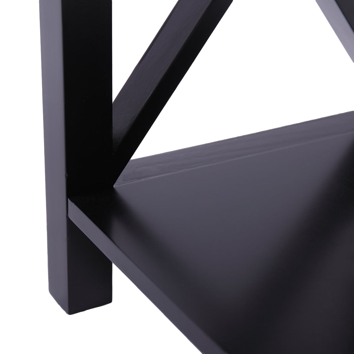 Kepooman Wooden X-Design Modern Side End Table Storage Shelf with Bin Drawer, (2, Black) Kepooman Wooden X-Design Modern Side End Table Storage Shelf with Bin Drawer, (2, Black)