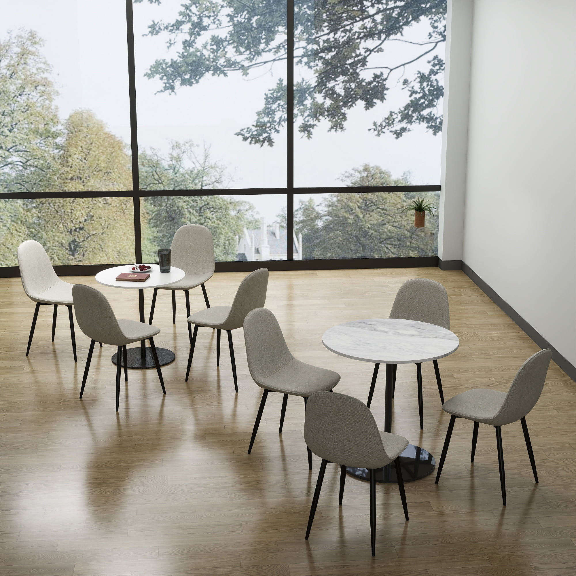 Homy Casa Reception Chair Set of 4 , Modern Seating for Office, Conference Rooms,Dining Room, Beige