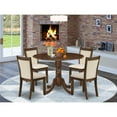 thumbnail image 2 of East West Furniture 5 Pc Dining Set Includes a Round Kitchen Table and 4 Parson Chairs, 2 of 7