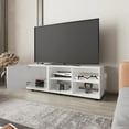 thumbnail image 2 of White TV Stand with Door and Open Storage, 2 of 7