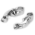 thumbnail image 2 of Motorcycle Accessory Pair Short Highway Foot Pegs Mount Silver Footrest Bracket Fit For FLHTCU 1984-2019, 2 of 8