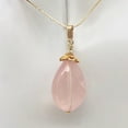 thumbnail image 4 of Sparkle Twist Faceted 14kgf Rose Quartz 23x17mm Pear Pendant, 4 of 12