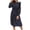 Navy, variant on 2026 Womens Clothing under $5 asdoklhq Woman Clothes,Women's Long Sleeve Round Neck Dot Printed Ruffles Casual Button Dress