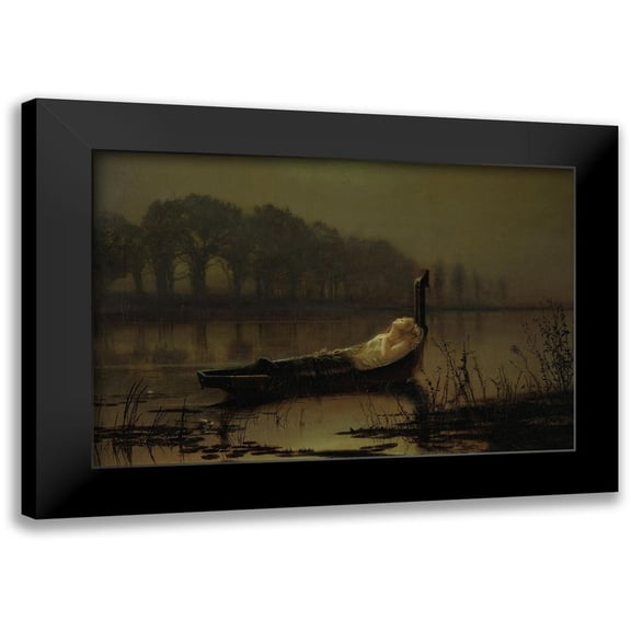 Grimshaw, John Atkinson 14x11 Black Modern Framed Museum Art Print Titled - The Lady of Shalott
