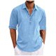 thumbnail image 1 of Men's Summer Solid Color Oversized Lapel Shirt S, 1 of 5