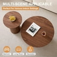 thumbnail image 4 of Round Nesting Coffee Tables Set of 2 -φ27.6 Large Short + φ15.8 Small Tall Boho Circle Side Tables with Fluted Drum Design, 4 of 14