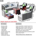 thumbnail image 6 of Ovios 11 Pieces Outdoor Patio Furniture with Fire Pit Table Wicker Patio Sectional Sofa with Swivel Chairs for Backyard, 6 of 6