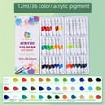 thumbnail image 3 of Juego de pigmentos acrílicos de 12 ml, resistente al agua, para principiantes, pintura al óleo de 12/18/24/36 colores para niños, 3 of 4