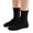 Black, variant on Mgmyaa Pure Cotton Kids Ruffle Crew Socks Solid Color Ribbed Mid-Calf Socks for Girls and Boys Ages 1-12