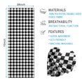 thumbnail image 2 of Black White Diamond Checkered Pattern Hot Yoga Mat Towel Non Slip for Hot Yoga - Quick-Drying Yoga Mat Cover with 4 Corner Pockets with Travel Bag - Hot Yoga Towel Non Slip 74"x26", 2 of 6