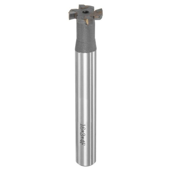 Uxcell 3mm Depth 16mm Cutting Dia 10mm Shank Carbide Tip 4 Flute T-Slot Milling Cutter