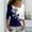 Blue, variant on Babysbule Womens Casual Floral Printing Tops V-Neck Long Sleeve Loose Flowers T-Shirt Blouse s