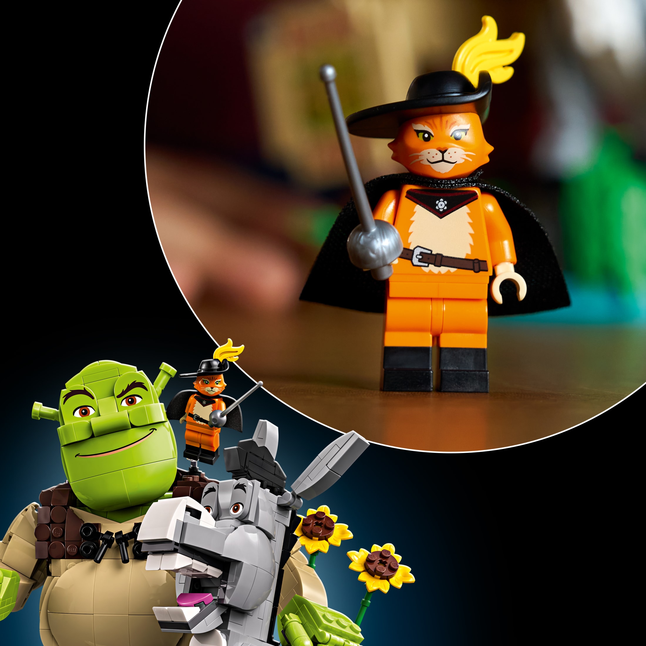 LEGO Shrek: Shrek, Burro y el Gato con Botas - Set de Construcción para Adultos, Mayores de 18 - Memorabilia de Película para Oficina en Casa, Decoración de Estante - Regalo Coleccionable para Mujeres y Hombres - 72423 6