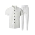 thumbnail image 3 of StSilkitty Mens 2 Piece Set Short Sleeve Button down Shirts and Pants Outfits Summer Lightweight Soft Casual Sets, 3 of 5