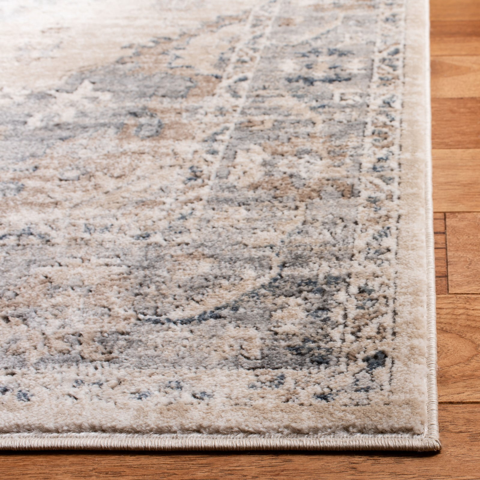SAFAVIEH Oregon Ethelinda Floral Bordered Area Rug, 6'7" x 8'7", Beige/Grey