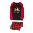 thumbnail image 5 of HAPPY NEW YEAR 2026 Christmas Family Matching Pajamas Christmas Pjs Holiday Nightwear Sleepwear Sets Long Sleeve Red and Black Plaid Pants Pjs, 5 of 8