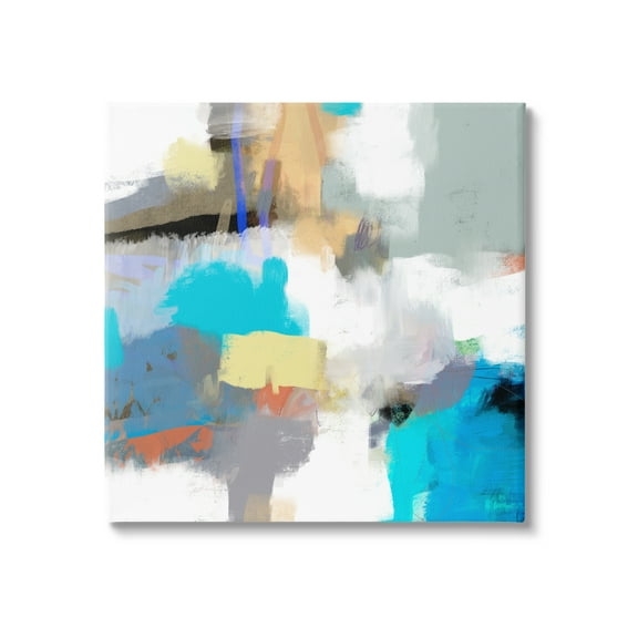 Stupell Industries Abstract Paint Strokes Vivid Blue Detail Scribbles Painting Gallery Wrapped Canvas Print Wall Art, Design by Lisa Ridgers