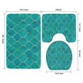 thumbnail image 3 of Teal and Gold Geometric Lattice Pattern Bathroom Rugs Sets 3 Piece,Toilet Cover Set,Absorbent Non Slip Bathroom Mats Sets with U-Shaped Contour Rug Toilet Rug Set, 3 of 5