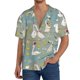 thumbnail image 1 of Balery Cute Farm Birds Camisa Casual de Manga Corta con Botones para Hombre, Texturizada, Estilo Cubano, para Playa, Verano-XX-Large, 1 of 5