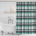 thumbnail image 4 of Teal Black Plaid Waterproof Fabric Shower Curtain,Farmhouse Teal Black Checkered Waterproof Fabric Shower Curtain for Bathroom Curtains Bathtubs Hotel Shower Curtains with 12 Hooks Standard 66x72, 4 of 8