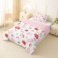 thumbnail image 2 of Manfei Watercolor Lychee Twin Comforter Sets for Girls, Pink Gingham Bow Print Bedding Set, Pink Reversible, 2pcs, 1 Comforter and 1 Pillowcase, 2 of 6