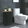 thumbnail image 3 of Jokapy Toilet Paper Holder with Lid, Freestanding Slim Toilet Paper Storage Basket, Black, 3 of 10