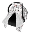 thumbnail image 2 of Honeii Cute Cat print 2-in-1 baby car seat canopy doubles as a nursing cover, fitting both genders & measuring 39x27.5in, 2 of 7