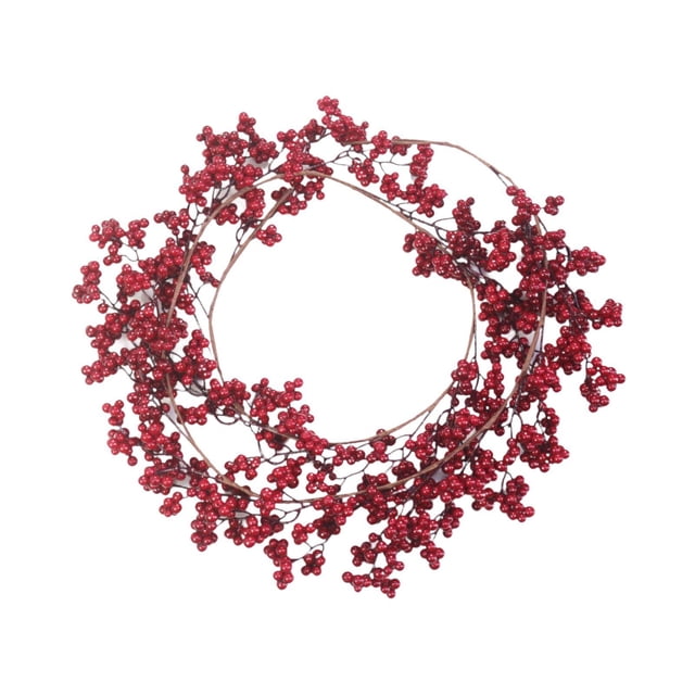 Guirnalda navideña de frutos rojos, guirnalda navideña, artesanía, decoración para fiestas, adorno para puerta, guirnalda para interior, exterior, Sin luz