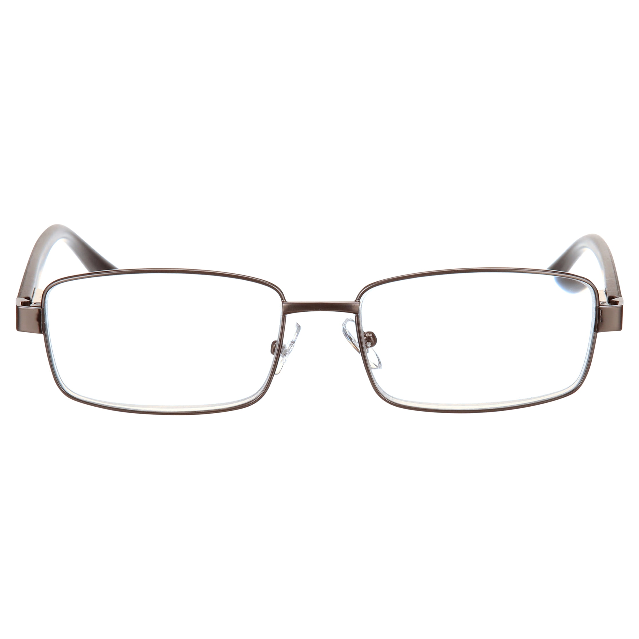 (2 pack) M+ Mens Rectangular Metal Reading Glasses Dgun 3.25 Reed in Gunmetal with Matte Black Temples