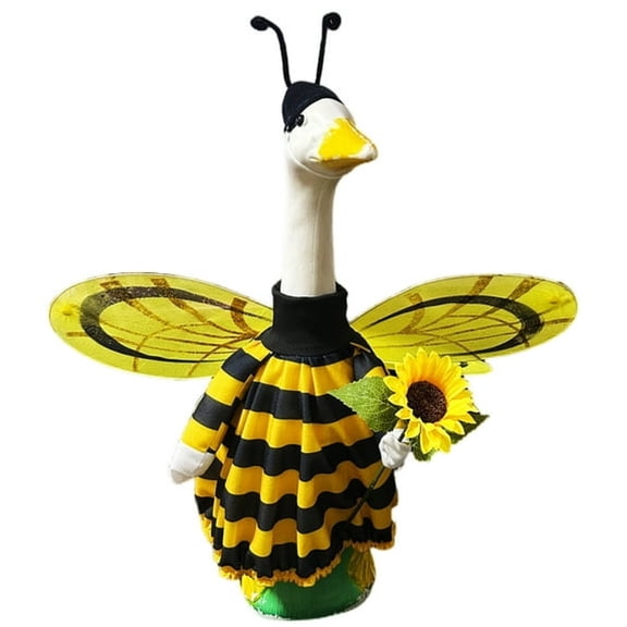 BESTSKY Spring Bee Goose Outfit Lawn Porch Goose Clothes with Wings 23" Spring Bee Outdoor Patio Yard Lawn Art Decoration for Seasonal Garden Display
