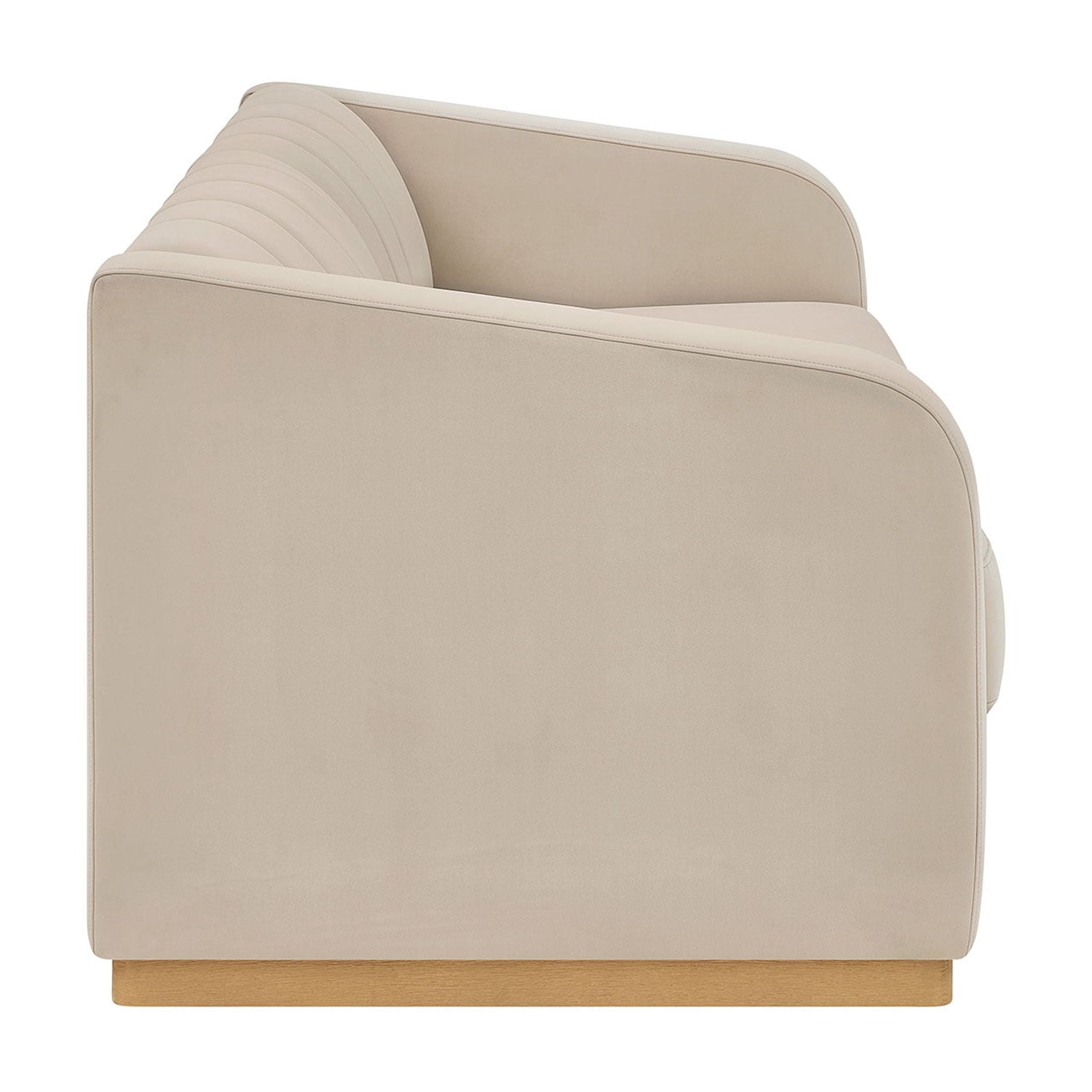Better Homes & Gardens Lillian Channel Tufted Sofa 83.5" Beige Velvet