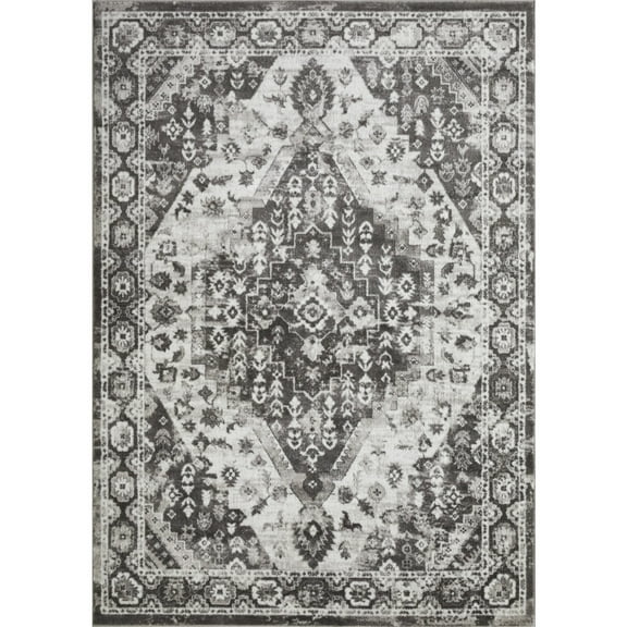 Loomaknoti Rhane Adleigh 6' x 9' Gray Oriental Indoor Area Rug