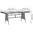 thumbnail image 4 of vidaXL Garden Table Grey 160x70x72 cm Poly Rattan & Solid Acacia Wood, 4 of 4