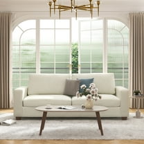 Bestco 86.6" Upholstery Sofa 3 Seater Modern Couch with Deep Seats for Living Room Beige