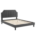 thumbnail image 3 of Modway Sienna Performance Velvet Queen Platform Bed in Charcoal, 3 of 10