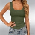 thumbnail image 2 of MDUKONU Womens Sleeveless Scoop Neck Tank Top Ribbed Fitted Summer Basic Slim Cute Tops 2026 Size: M Green, 2 of 4