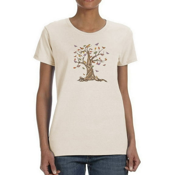 Butterflies In A Tree T-Shirt Women -Smartprints Designs, Female XX-Large