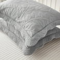 thumbnail image 3 of MarCielo  2-Piece 100% Cotton Embroidered Quilted Pillow Shams Noble Grey - King, 3 of 5