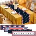 thumbnail image 1 of Camino de Mesa de Lino con Estampado de Estrellas, Decoración de Mesa de Centro para Sala de Estar Del Día de la Independencia, Adorno Festivo de Bandera de Tela, Tapete Suave y Transpirable para, 1 of 8