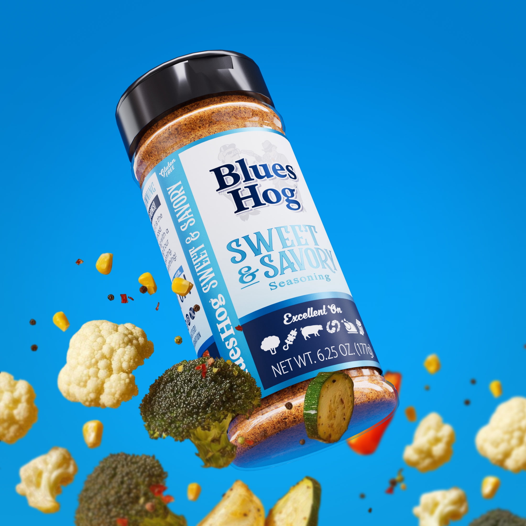(12 pack) Blues Hog Sweet & Savory Seasoning, Gourmet Dry Rub with Sweet Heat, All-Natural, Gluten-Free, 6.25 oz