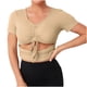 thumbnail image 1 of mfyjkho Tops Casuales Para Mujer, Camiseta De Punto Con Cuello En V, Manga Corta Y Diseño De Vendaje, Estilo Dulce Y Picante, Para Damas, Primavera Y Verano. Tops Para Salir Para Mujer Xs, 1 of 7