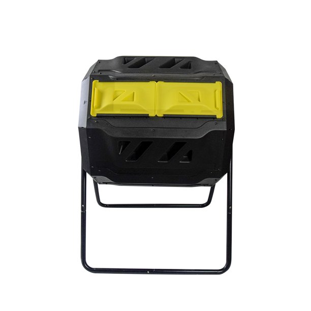 EJWOX 43 Gallon Yellow Large Composting Tumbler Dual Rotating Outdoor