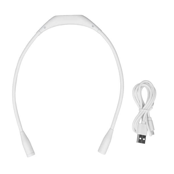 Lámpara de cuello recargable por USB, 3 niveles de brillo, 360°, LED flexible, para lectura, para correr, reparaciones, color blanco