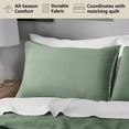 thumbnail image 2 of Mainstays Garment Washed Striped Pillow Sham, Standard, Light Green, 1 Pack, 2 of 7