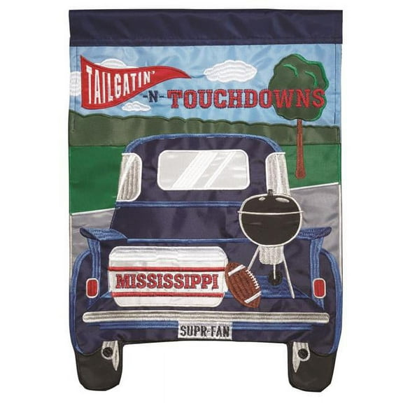13 x 18 in. Mississippi Tailgatin Double Applique Garden Flag