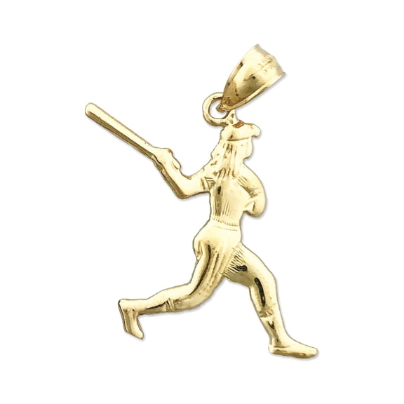 14K Gold Softball Batter Pendant