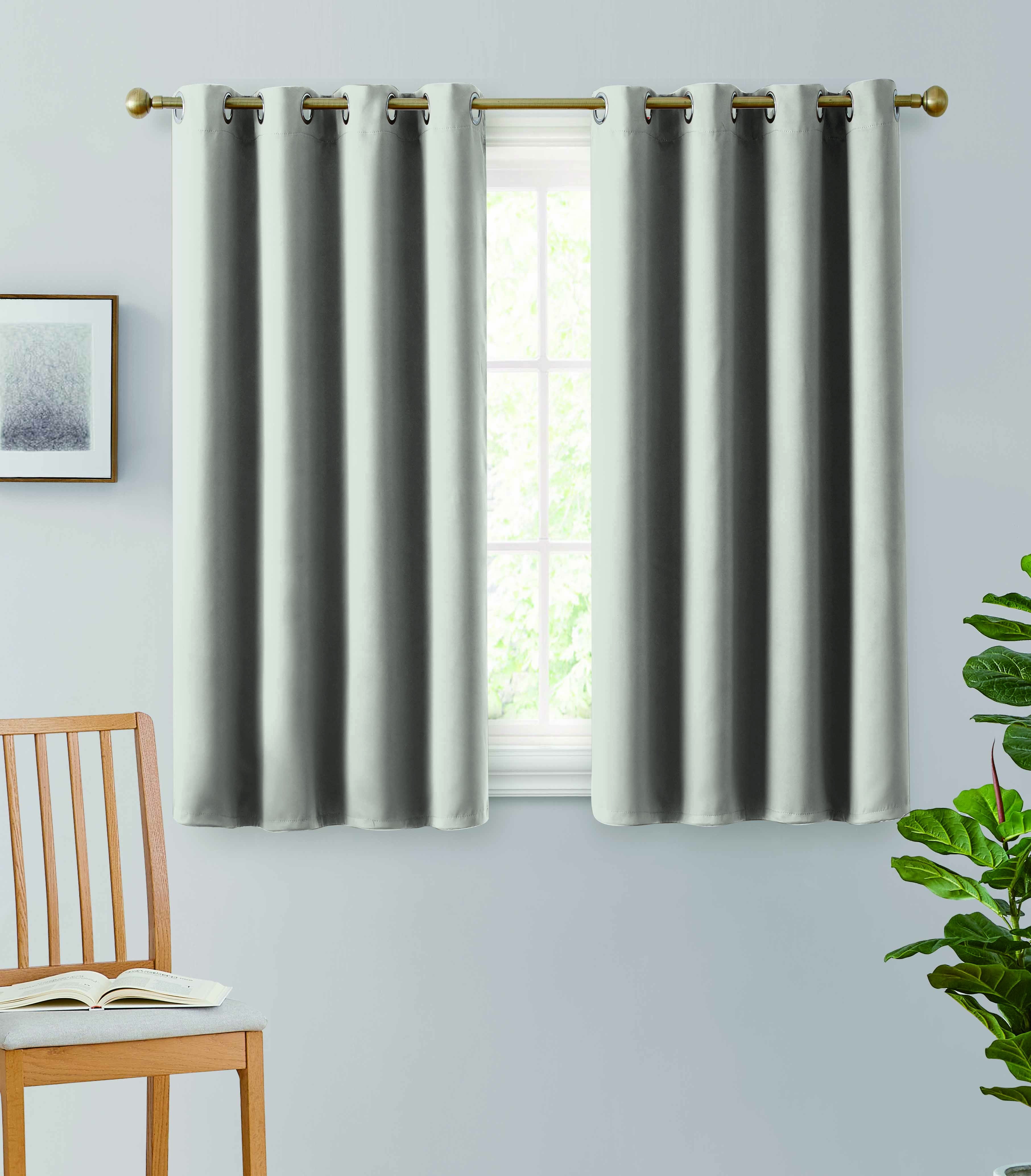 2 PANEL LIGHT BLUE LINED THERMAL BLACKOUT GROMMET WINDOW CURTAIN 55"X63" PC K60 