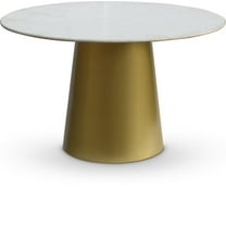 Meridian Furniture Sorrento Contemporary Marble Dining Table in Gold