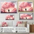 thumbnail image 4 of Designart "Dreamy Love of Romantic Couple in Pink" Landscapes Framed Wall Art - Traditional Pink Romantic Landscape Bedroom Framed Canvas Wall Art, 4 of 6